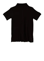 French Toast Boys 2T-4T Solid Short Sleeve Polo Shirt, Black, Size 3T