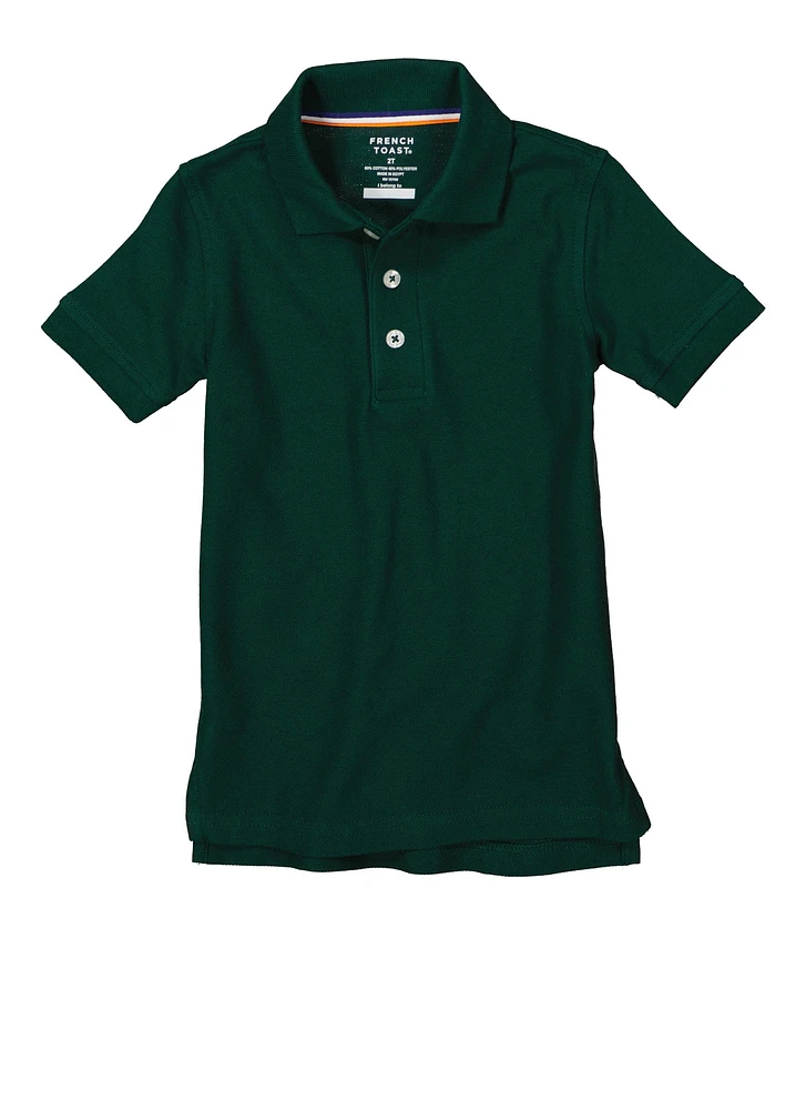French Toast Boys 2T-4T Pique Short Sleeve Polo Shirt, Green, Size 4T
