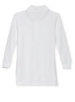 French Toast Boys 2T-4T Long Sleeve Pique Polo, White, Size 4T