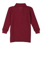 French Toast Boys 2T-4T Long Sleeve Pique Polo, Burgundy, Size 2T