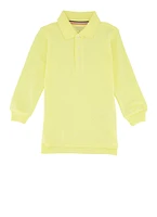French Toast Boys 2T-4T Basic Long Sleeve Pique Polo, Yellow,