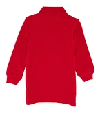 French Toast Boys 2T-4T Solid Long Sleeve Pique Polo, Red, Size 3T