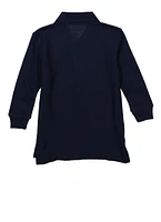 French Toast Boys 2T-4T Long Sleeve Polo, Blue, Size 3T
