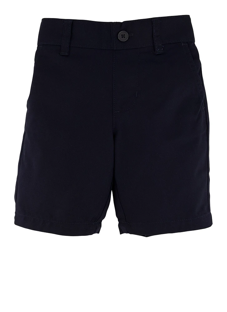 French Toast Boys 2T-4T Twill Shorts, Blue, Size 3T