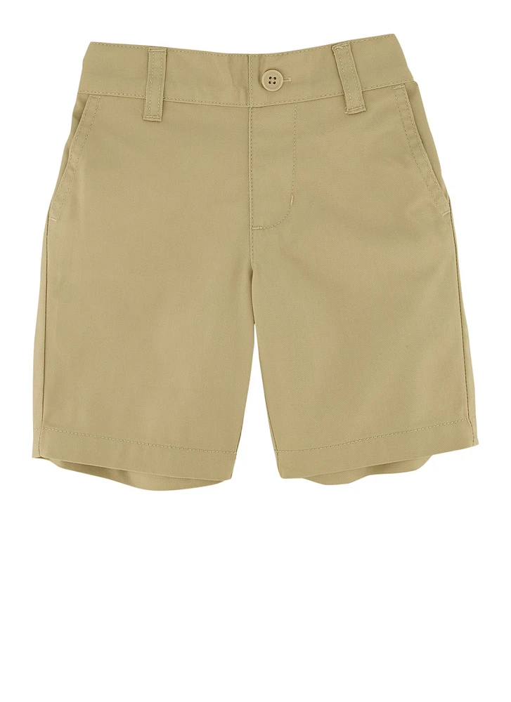 Boys 2T-4T Twill Shorts, Khaki, Size 3T