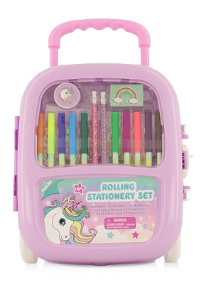 Unicorn Rolling Stationary Set, Purple
