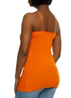 Womens Basic Scoop Neck Cami, Orange, Size S