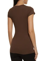 Womens Basic Scoop Neck Tee,