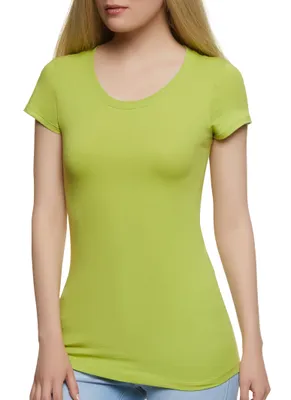 Womens Basic Scoop Neck Tee,