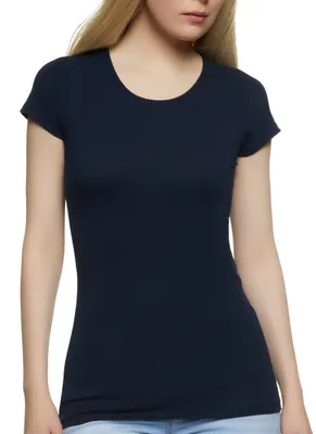 Womens Basic Scoop Neck Tee,