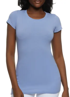 Womens Basic Scoop Neck Tee,