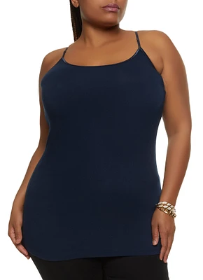 Womens Plus Solid Scoop Neck Cami,