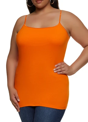 Womens Plus Basic Cotton Scoop Neck Cami,