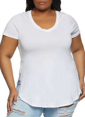 Womens Plus Oversized High Low Tee, 1X