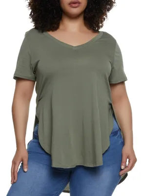 Womens Plus Oversized High Low Tee,