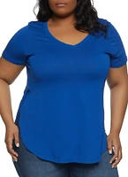 Womens Plus Oversized High Low Tee, 1X
