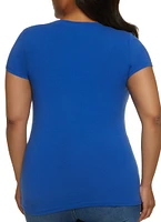Womens Plus V Neck Tee,