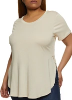 Womens Plus Basic Split Hem Tee, 2X