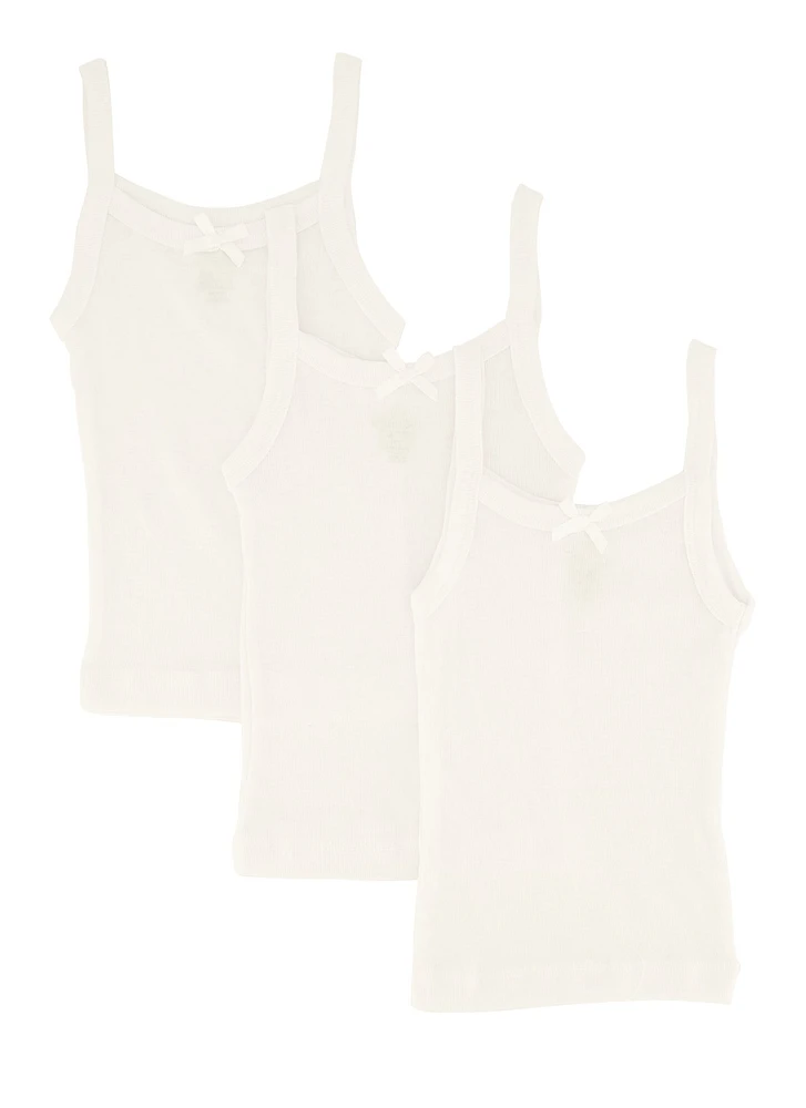 Toddler Girls Camis 3 Pack, White, Size 3T