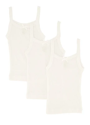 Toddler Girls Camis 3 Pack, White, Size 3T