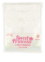 Toddler Girls Camis 3 Pack, White, Size 3T