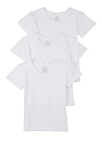 Toddler Girls Basic Tees 3 Pack, White, Size 3T