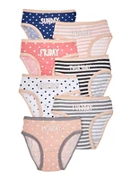 Toddler Girls 7 Pack Day of the Week Panties, Multi, Size 3T