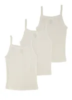 Womens Little Girls 3 Pack Solid Camis, White, Size 6-6X