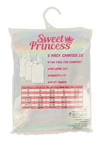 Womens Little Girls 3 Pack Solid Camis, White, Size 4-5