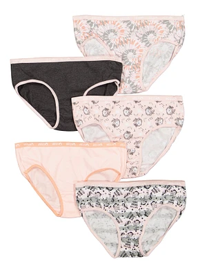 Womens Girls 5 Pack Assorted Unicorn Print Panties, Multi, Size 10-12