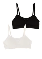 Womens Girls 2 Pack Solid Seamless Cami Bras, Multi, Size L