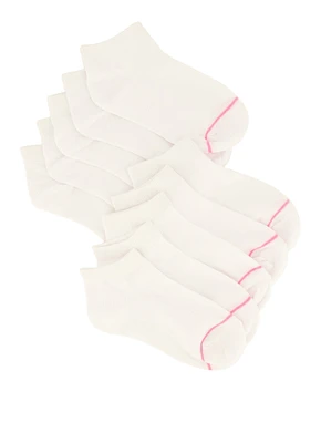Toddler Girls Assorted Ankle Socks 10 Pack, White