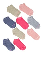 Girls 10 Pack Contrast Trim Assorted Ankle Socks, Multi
