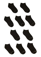Boys Contrast Trim Low Cut Ankle Socks 10 Pack,