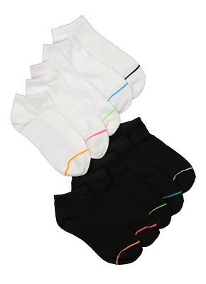 Boys Contrast Trim Ankle Socks 10 Pack, Multi