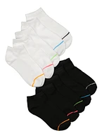 Boys Contrast Trim Ankle Socks 10 Pack, Multi