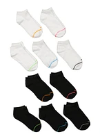 Boys Contrast Trim Ankle Socks 10 Pack, Multi