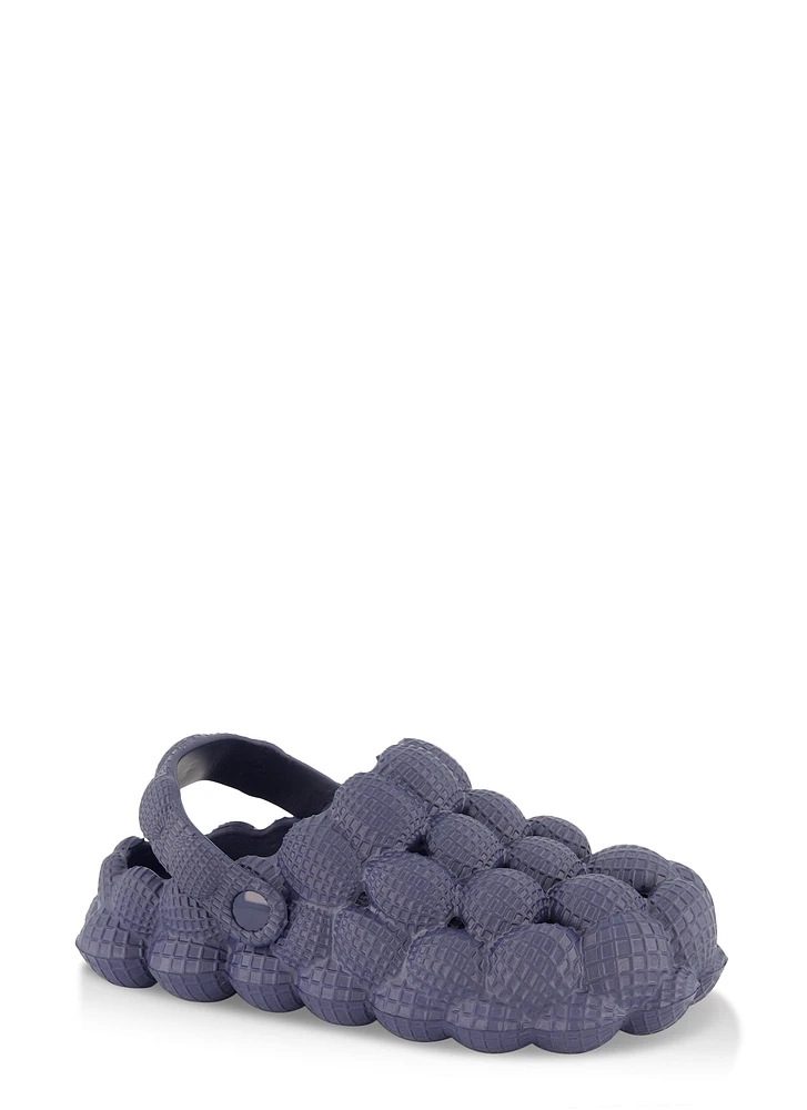 Womens Boys Bubble Slingback Clogs, Blue,