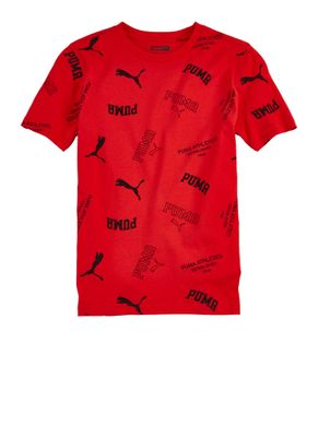 Boys Puma Printed T-Shirt in Red Size: 14/16