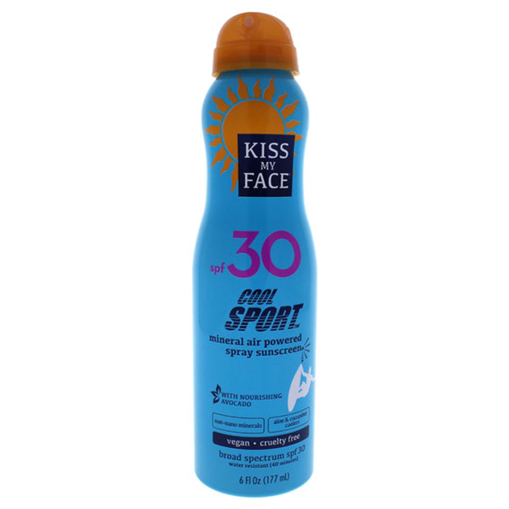 Kiss My Face Cool Sport Mineral Air Powered Spray Sunscreen SPF 30 by Kiss  My Face for Unisex - 6 oz Sunscreen