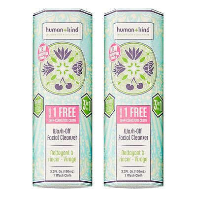 Wash-Off Facial Cleanser - Pack of 2 by Human+Kind for Unisex - 3.38 oz Cleanser