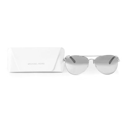 Silver Aviator Sunglasses by Michael Kors