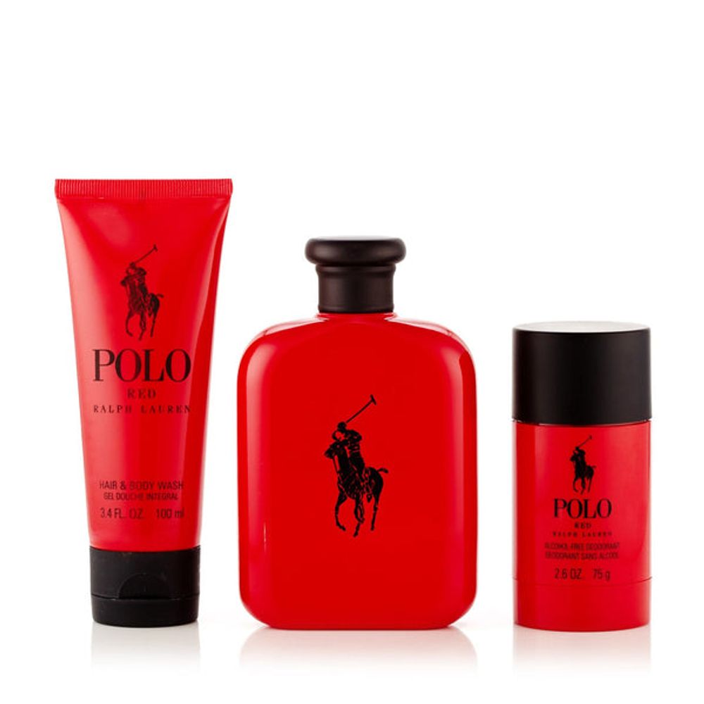Ralph Lauren Polo Red Gift Set EDT Body Wash and Deodorant for Men