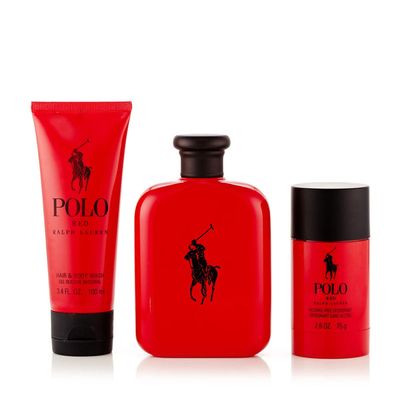 Polo Red Gift Set EDT Body Wash and Deodorant for Men by Ralph Lauren