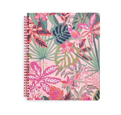 Large Spiral Notebook - Rain Forest Canopy Pink