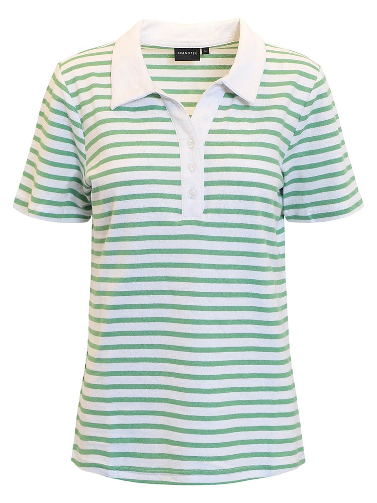 Haut rayé en coton style polo