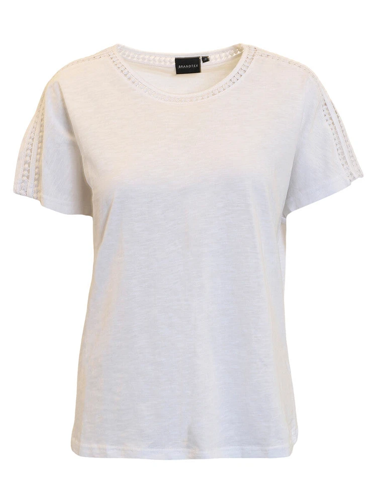 Haut en coton avec dentelle à pois