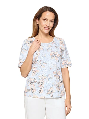 Haut en coton imprimé floral