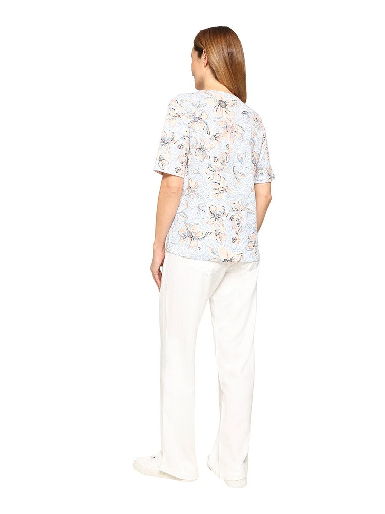Haut en coton imprimé floral