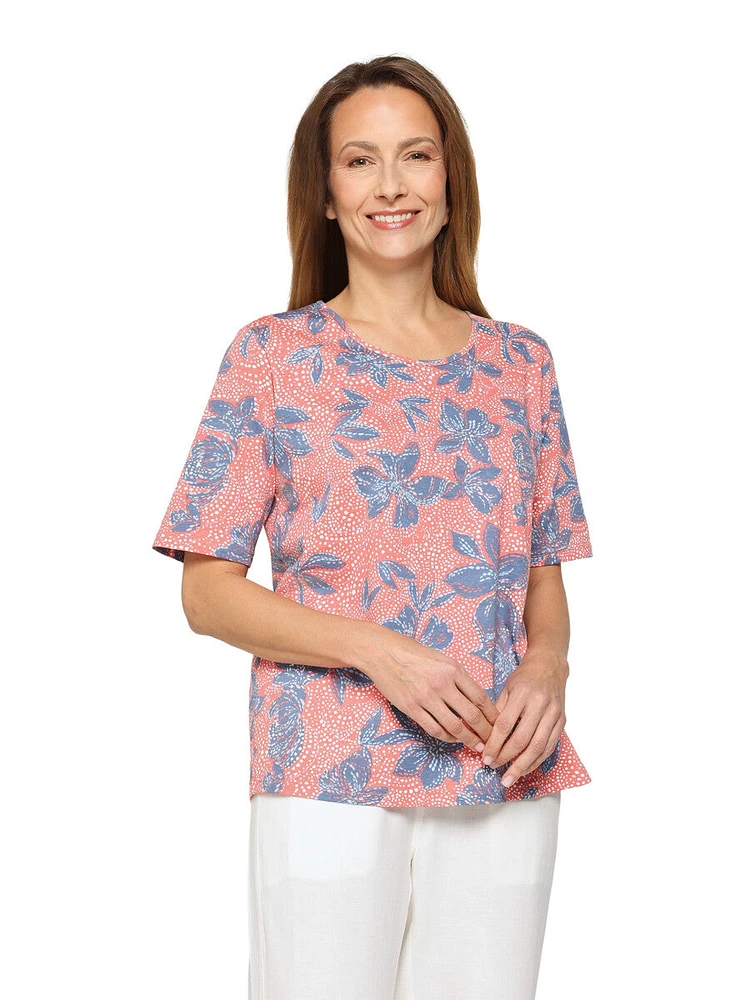 Haut en coton imprimé floral